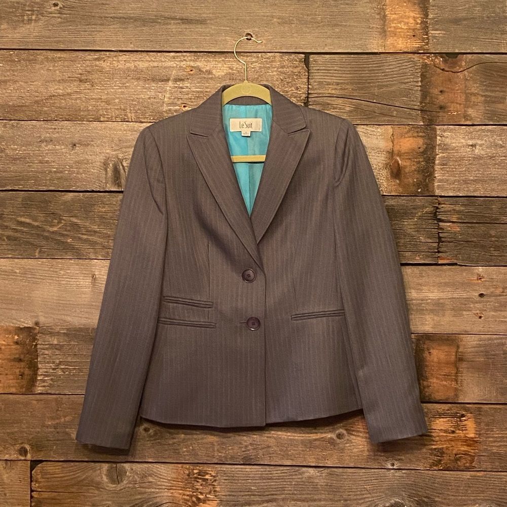 Le Suit grey two button blazer size 4